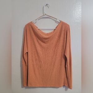 21 Saints - Medium Peach Off The Shoulder Long Sleeve